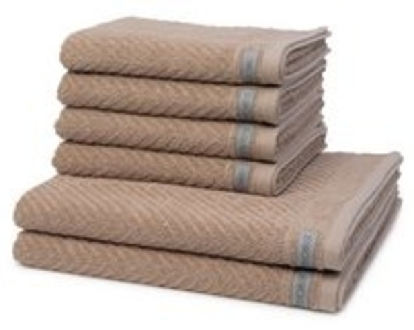 Ross Smart 6 tlg. Frottier-Set - 4 X Handtuch (50 X 100cm), 2 X Duschtuch (70 X 140cm) - 520 g/m2 - Nougat Bild 4