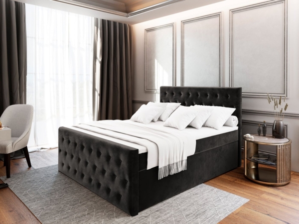 Masseno Boxbett FONDI 160x200 cm mit Bonell Matratze und Topper