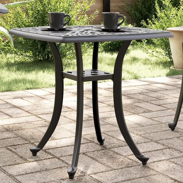 Gartentisch, Beistelltisch, Balkontisch Schwarz 53 x 53 x 53 cm Aluminiumguss