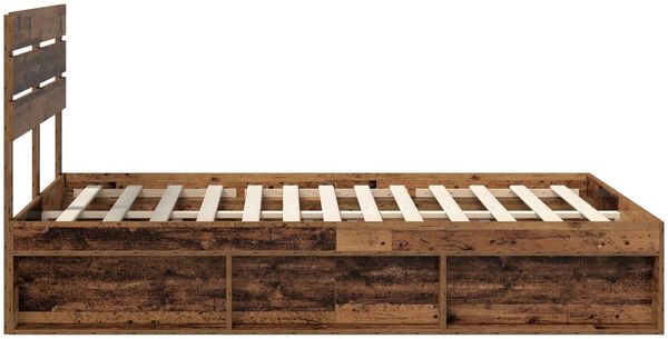 vidaXL Bettrahmen Altholz 140 x 190 cm Massives Kiefernholz 3411421 Bild 8