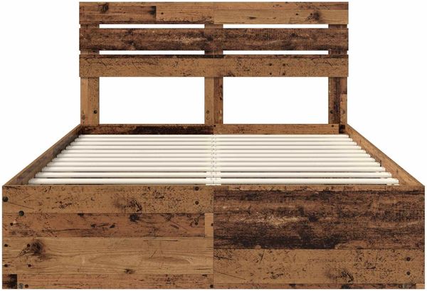 vidaXL Bettrahmen Altholz 140 x 190 cm Massives Kiefernholz 3411421 Bild 7