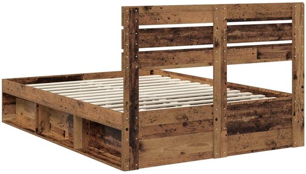 vidaXL Bettrahmen Altholz 140 x 190 cm Massives Kiefernholz 3411421 Bild 9