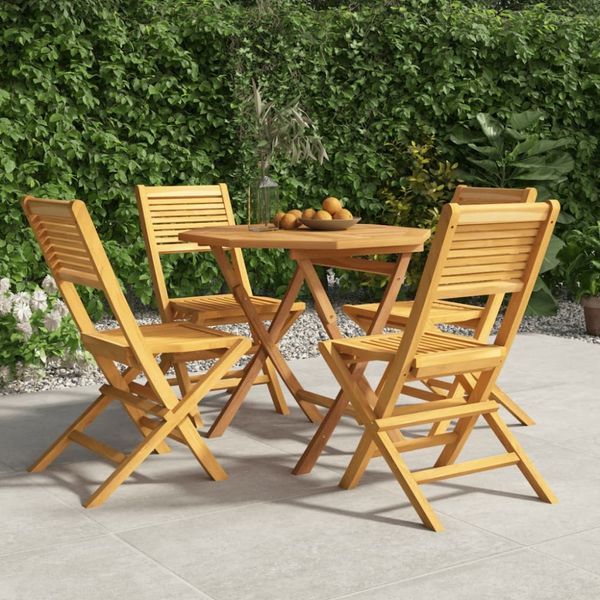 vidaXL 5-tlg. Garten-Essgruppe Massivholz Teak 3155031