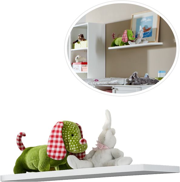 Babyzimmer-Set Zubehör: Wandboard, Hängeregal B78/H3/T25 cm, Landhausstil Weiß