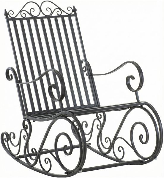 CLP Schaukelstuhl Relaxstuhl Smilla, wetterfest für Garten, Metallgestell,anthrazit