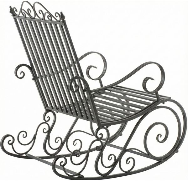 CLP Schaukelstuhl Relaxstuhl Smilla, wetterfest für Garten, Metallgestell,anthrazit Bild 6