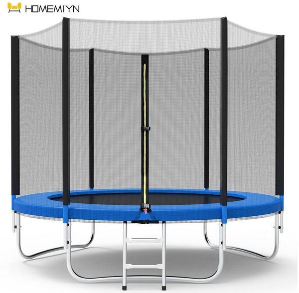 HomeMiYN Gartentrampolin Trampolin Outdoor Ø183/244/305/366cm Sicherheitsnetz Kindertrampolin, Schutzrand schwarz,mit sicherheisnetz