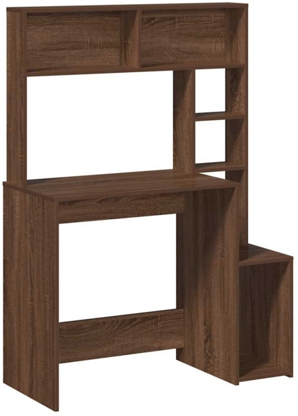 vidaXL Schreibtisch mit Regal Braun Eichen-Optik 100x45x140 cm 860442