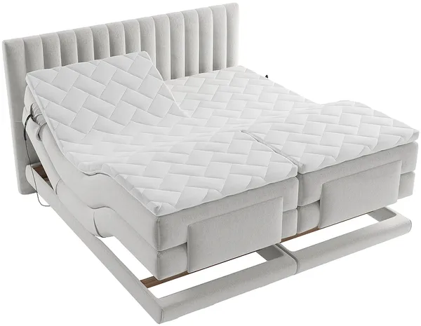 Vente-unique - DONISI Bett SamtStoff Grau - B 188 cm x H 118 cm x L 215 cm Bild 6