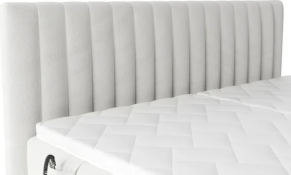 Vente-unique - DONISI Bett SamtStoff Grau - B 188 cm x H 118 cm x L 215 cm Bild 7