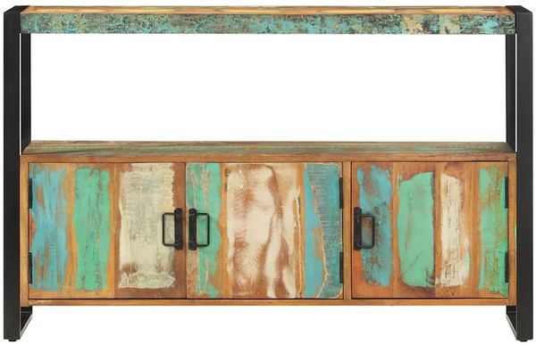 Sideboard, Kommode 120x30x75 cm Altholz Massiv j603p