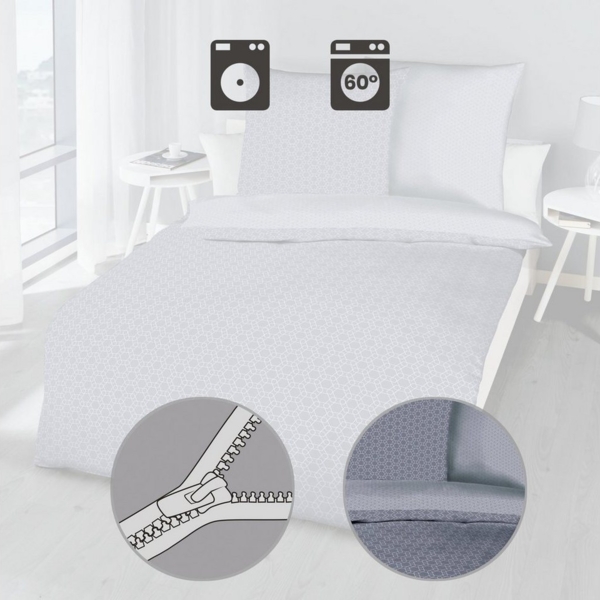 Kaeppel Mako Satin Bettwäsche Moment Grau 135x200 cm + 80x80 cm Bild 2