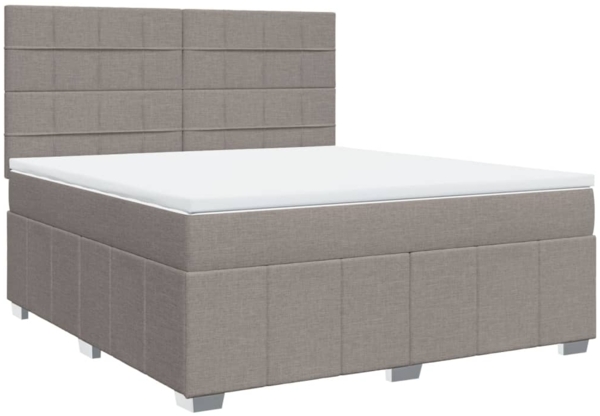 vidaXL Boxspringbett mit Matratze Taupe 180x200 cm Stoff 3291751