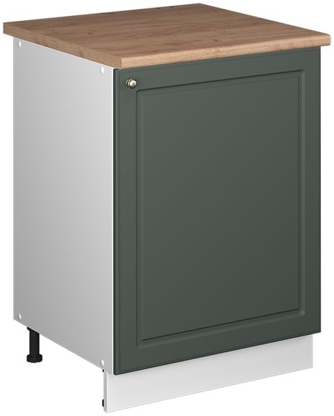 Küchenunterschrank Fame-Line Grün-Gold Landhaus/Weiß 60 cm 1 Tür mit Arbeitsplatte Vicco