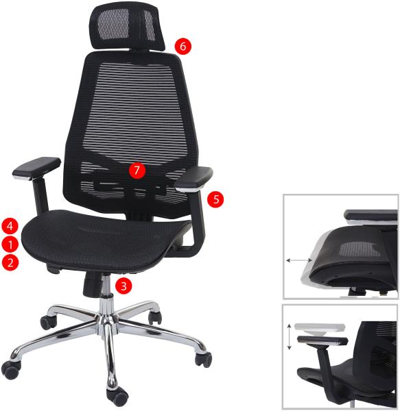 Drehstuhl HWC-A58, Sliding-Funktion Stoff/Textil ISO9001 ~ schwarz