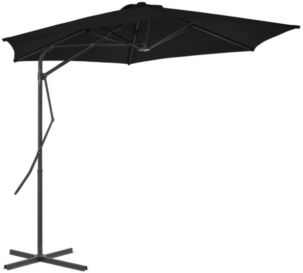 vidaXL Sonnenschirm mit Stahl-Mast 300x230 cm Schwarz 312520