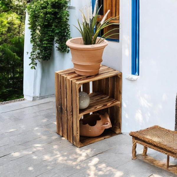 Holzkisten Geflammt 3er Set 50 x 40 x 30cm Ablage Kurz Bild 7