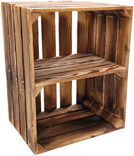 Holzkisten Geflammt 3er Set 50 x 40 x 30cm Ablage Kurz Bild 8