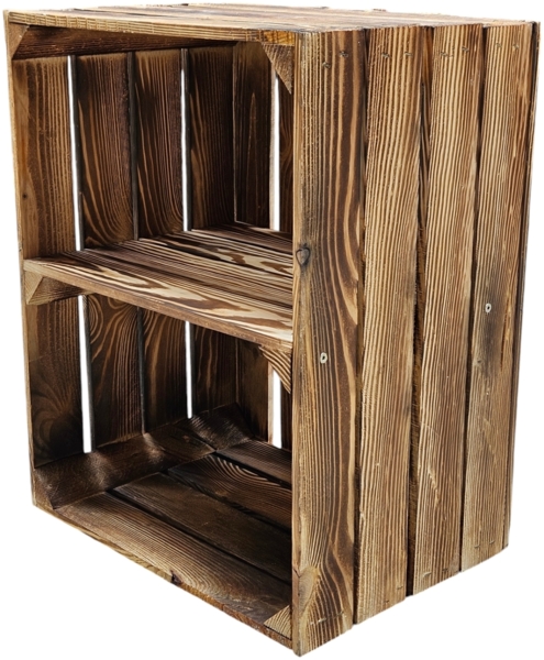 Holzkisten Geflammt 3er Set 50 x 40 x 30cm Ablage Kurz Bild 4