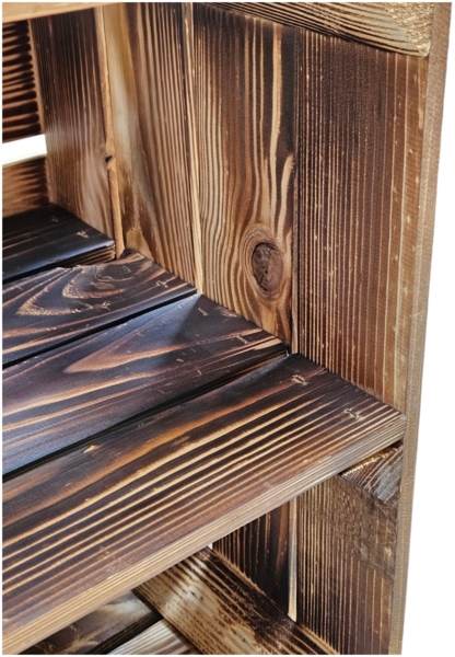 Holzkisten Geflammt 3er Set 50 x 40 x 30cm Ablage Kurz Bild 10