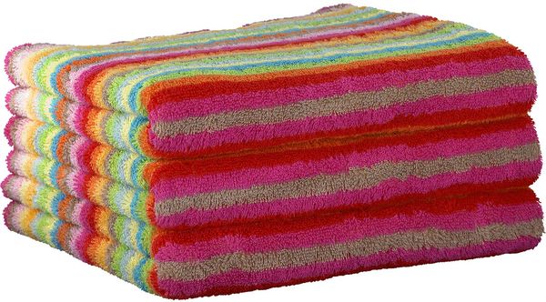 CAWÖ Gästetuch, 3er Pack - C Life Style multicolor, gestreift, Walkfrottier Multicolor 30x50cm