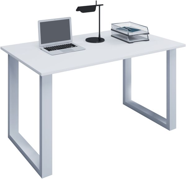 VCM Schreibtisch Lona 914691 Weiß / Weiß H. 76 x B. 140 x T. 50 cm