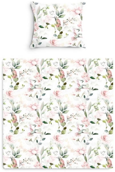 Amilian Babybettwäsche Kinderwagenset - 2tlg. Kinderbettwäsche - 80x80cm + 35x40cm, 100% Baumwolle, 2 teilig, Bettwäscheset für Kinderwagen, Wiege, Babybett - Baby Bettwäsche