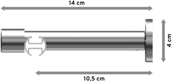 Innenlauf-Gardinenstangen-Set Prestige Savio 540 cm (geteilt in 3 x 180 cm), 1-läufig, 20 mm Ø Chrom Bild 2