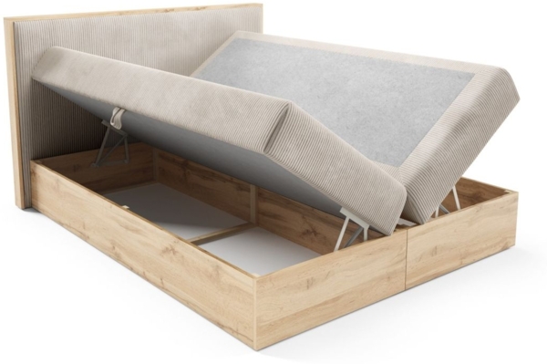 Boxspringbett Schlafzimmerbett ROLAND 120x200cm in Stoff Lincoln Grau Bild 4