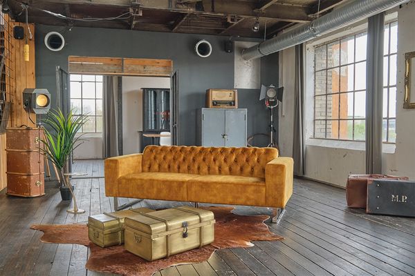 KAWOLA Sofa NILO 3-Sitzer Velvet Vintage gold 77 x 87 x 220 cm