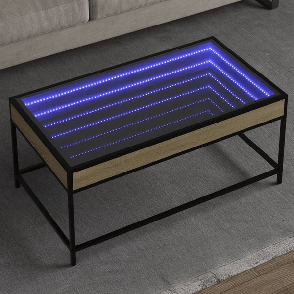 vidaXL Couchtisch mit Infinity-LED Sonoma-Eiche 90x50x41 cm 847688