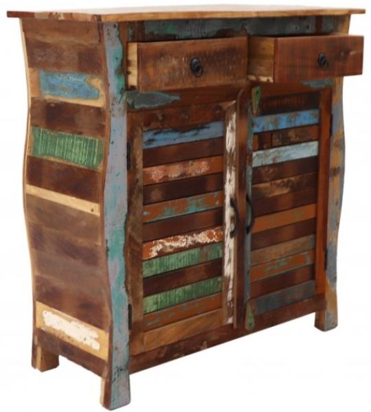 Kommode Retro 100x100x45 aus recyceltem Mangoholz Bild 2