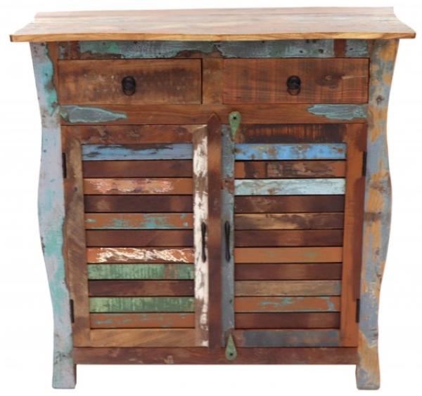 Kommode Retro 100x100x45 aus recyceltem Mangoholz Bild 3