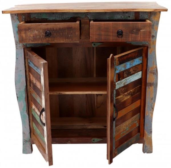 Kommode Retro 100x100x45 aus recyceltem Mangoholz Bild 4