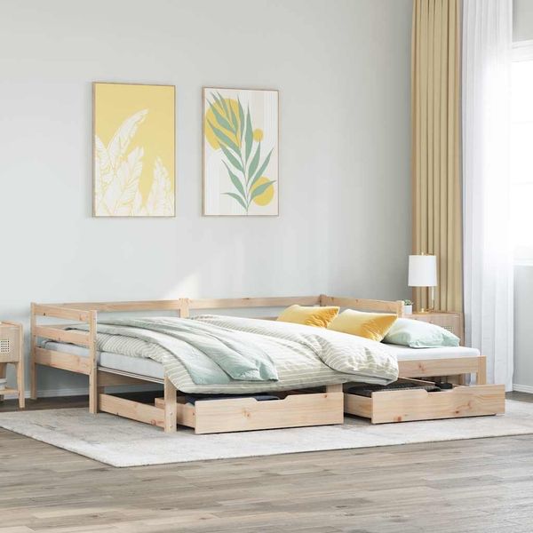 vidaXL Tagesbett mit Schubladen 90x200 cm Massivholz Kiefer 3302144