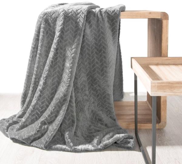 Plaid Cindy, Design91, Warm Kuschelig Gemustert Einfarbig Kuscheldecke Sofadecke TV-Decke