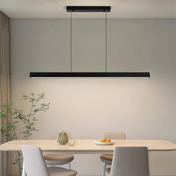 Ophy LED Pendelleuchte Dimmbare LED Pendelleuchte 80 cm – mit Fernbedienung, 3 Farbtemperaturen (3000/4500/6000 K), Helligkeit 10–100 %, höhenverstellbar – für Esstisch & Büro