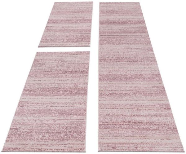 Carpettex Kurzflor-Bettumrandung Unicolor - Einfarbig, Höhe 6 mm, (Bett-Set, 3-tlg, Bettvorlage), Schlafzimmer Teppich Bettumrandung Läufer Set 3 teilig