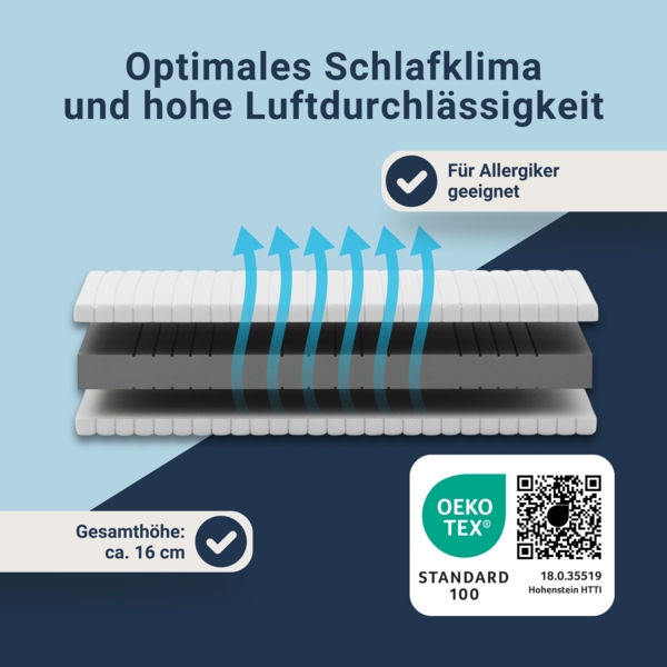 Betten-ABC KSP-Spezial Die Sondermaß-Matratze mit 7 Zonen, ideal für Wohnwagen und Wohnmobile, Größe: 105x170, Härtegrad: H4 Bild 3