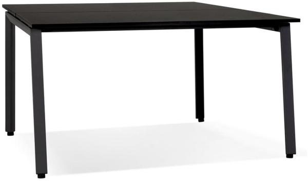 Kadima Design Schreibtisch Metall-Mdf | 160x160 cm | Groß Modern Konferenz | Schwarz | Besprechungstisch