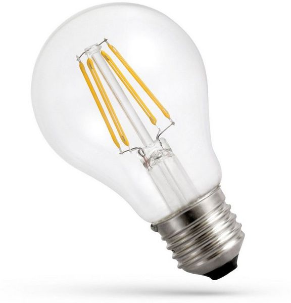 SpectrumLED LED-Leuchtmittel LED E27 A60 Birne 3,8W = 60W Filament Klar 806lm 300° 230V Warm 3000K, E27, Warmweiß