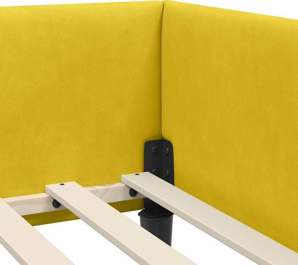 vidaXL Eckbettgestell mit Kopfteil Gelb 90 cm x 190 cm Samt 42016150 Bild 8
