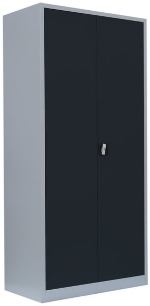 Flügeltürschrank Kleiderschrank Stahl Lagerschrank Aktenschrank PutzSpind Werkzeugschrank Lichtgrau/Anthrazit 1950 x 925 x 422 mm/545548
