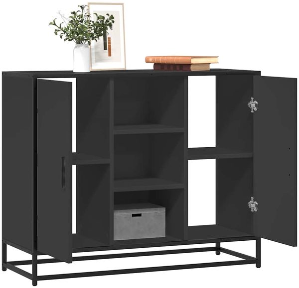vidaXL Sideboard Schwarz 92x35x76 cm Holzwerkstoff 849014
