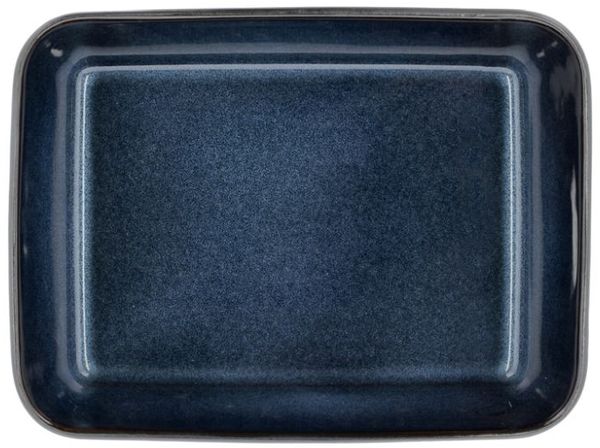 Bitz Steinzeug Schwarz / Blau Auflaufform 28x21 cm