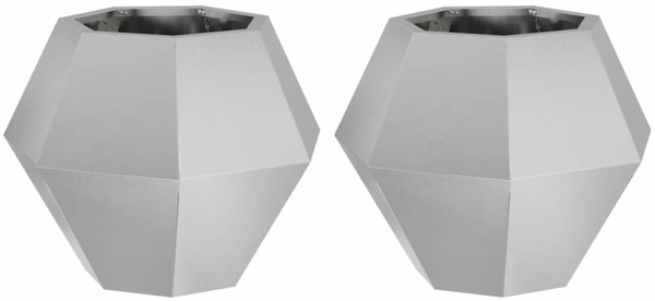 vidaXL Pflanzkübel 2 pcs Silber 50 x 50 x 40 cm Edelstahl 884061
