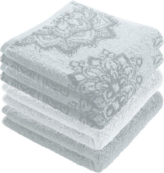 Erwin Müller Handtuch Handtuch "Bühl" 4er-Pack, Frottier/Jacquard, Walk-Frottier Motiv