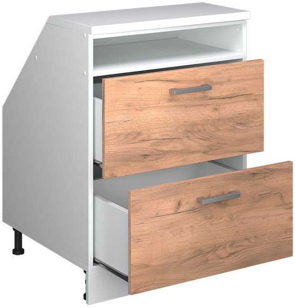 Dachschrägenschrank Rion Goldkraft Eiche 60 x 81.6 cm mit 2 Schubladen, Schrankkorpus 60 cm Tiefe Vicco Bild 4