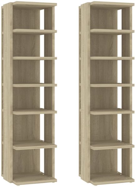 vidaXL Schuhschränke 2 Stk. Sonoma-Eiche 27,5x27x102 cm 808492 Bild 2