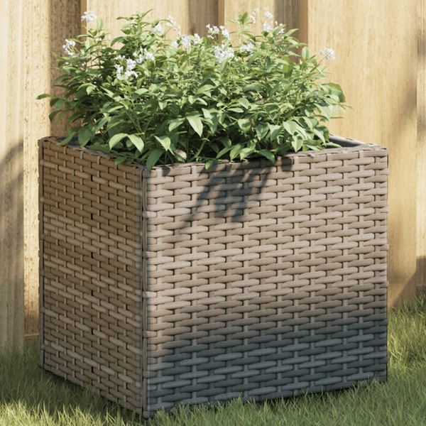 vidaXL Pflanzkübel Grau 36x30x32 cm Poly Rattan 366427